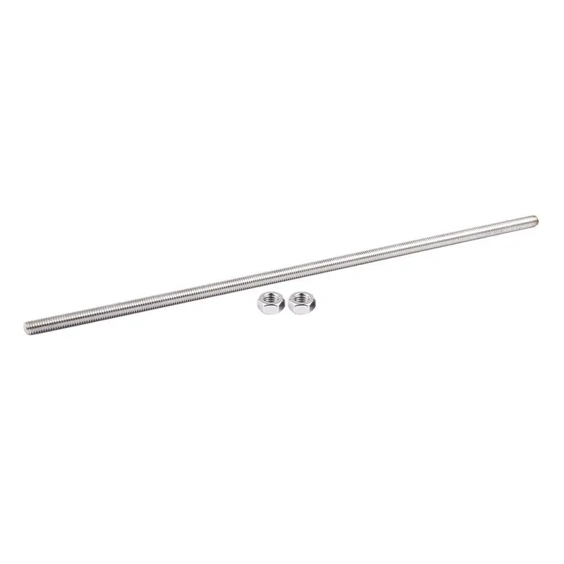 ABYN-10 Pcs 320Mm X M8 Stainless Steel Thread Bar Stock Rod Silver Tone