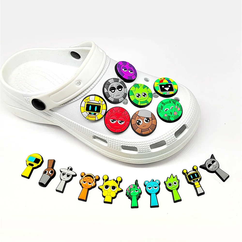 Bestseller 16-100 Stück Cartoon Sprunki Spiel-Serie PVC Schuh-Charms Zubehör für Sandalen DIY Abnehmbare Schuh-Dekorationen – Detail 9