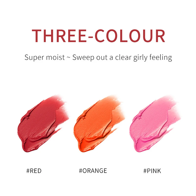 3 in 1 Multi-function Blush Stick Natural Cheek Face Rouge Blusher Cream Long-Lasting Waterproof Rendering Brightening Blusher