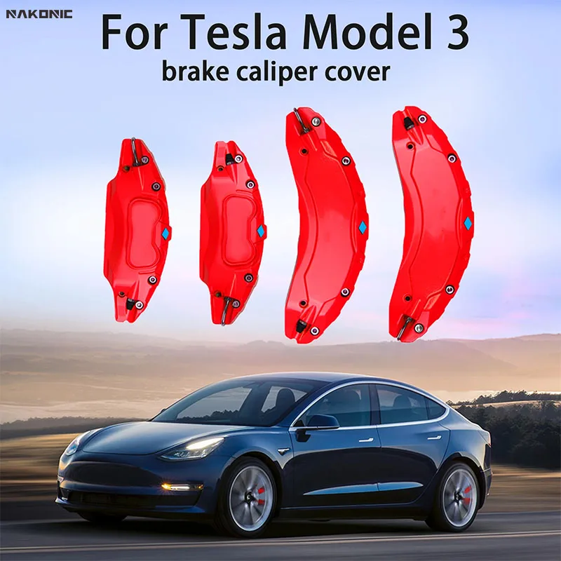 Copertura pinza freno adatta per Tesla Model 3 2018-2023 18 19 pollici mozzo ruota set di 4 pezzi accessori pinza auto 12 colori