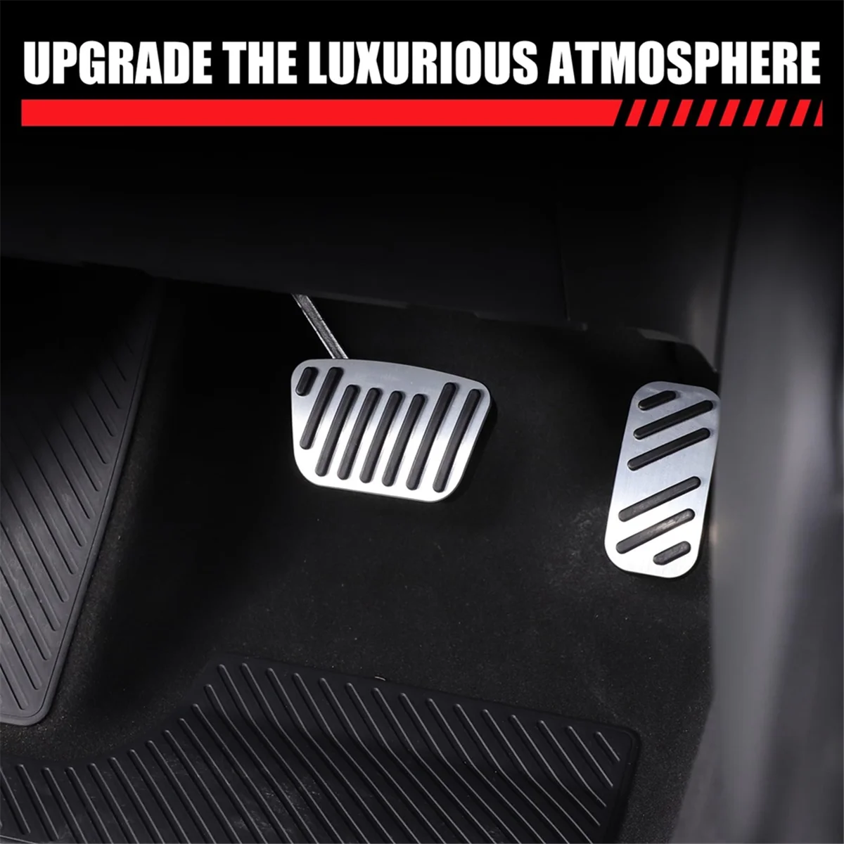 Cubierta del pedal del acelerador de gas del pedal de freno del coche para Land Cruiser 250 Prado LC250 2024 Accesorios Acero inoxidable,A