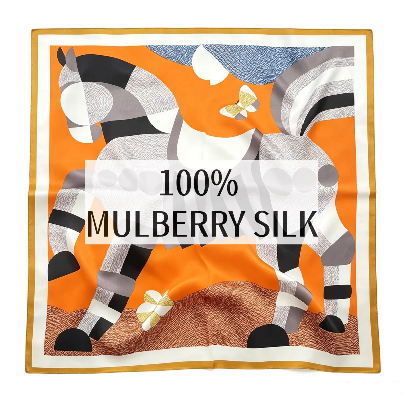 geometric-abstract-horse-square-scarf-66-66cm-100-mulberry-silk-orange-printed-neck-scarf-unisex-decorative-bandana-gift