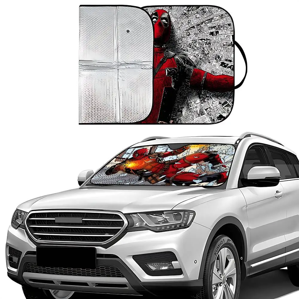Cute-D-deadpool-S Stylish And Trendy Windshield Sunshade, Car Windshield Cover, Car Sunshade Curtain, Car Sun Protection Cover view 6