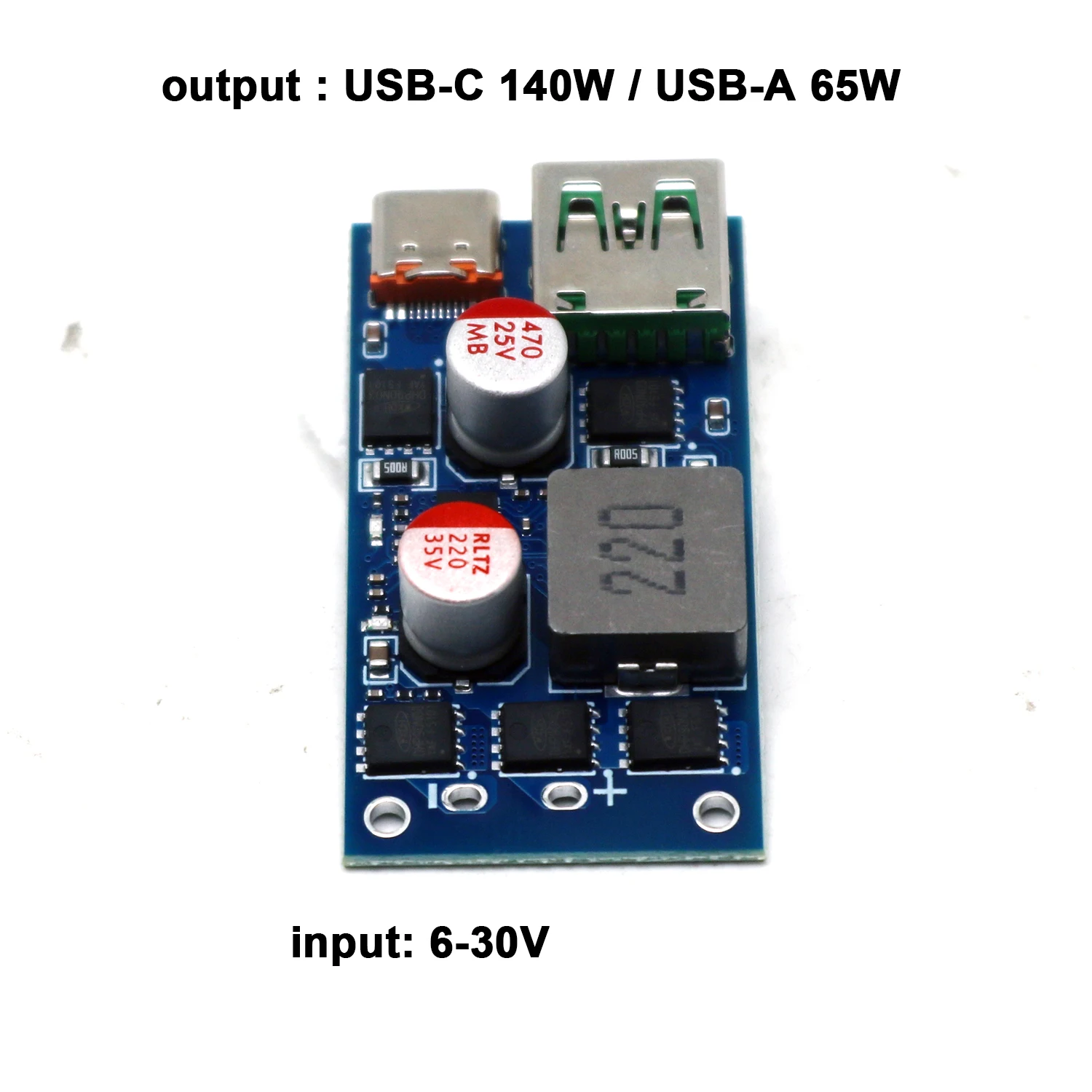 PD3.0 140 Вт Модуль быстрого зарядного устройства Настольная автомобильная зарядка Многопротокольный преобразователь 12 В 24 В до 5 В 9 В 12 В 15 В 20 В TYPE-C USB DC понижающий преобразователь