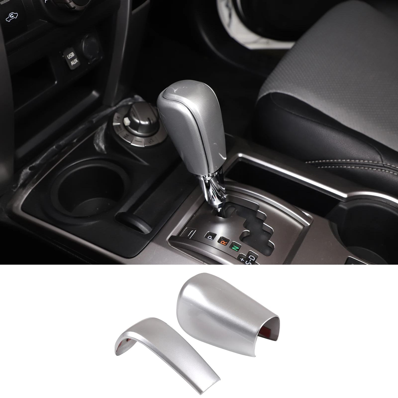 

For Toyota Land Cruiser Prado FJ150 150 10-17 ABS Silver Car Gearbox Gearshift Gear Knob Head Cover Trim Sticker Car Accessories