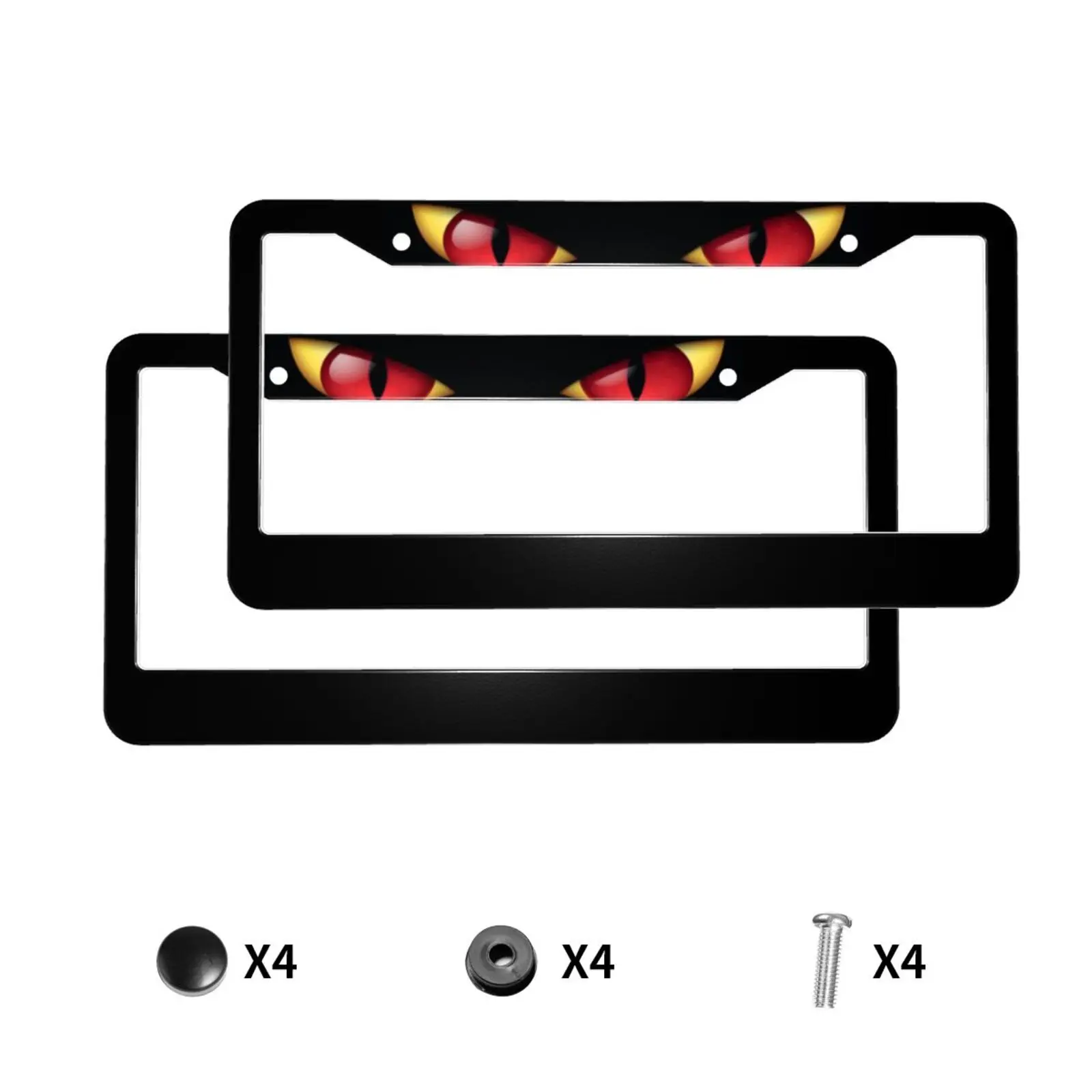 Spirit Vision Devil Eye American Standard Aluminum Alloy Car License Plate Cover Car Accessories Waterproof License Plate Cover
