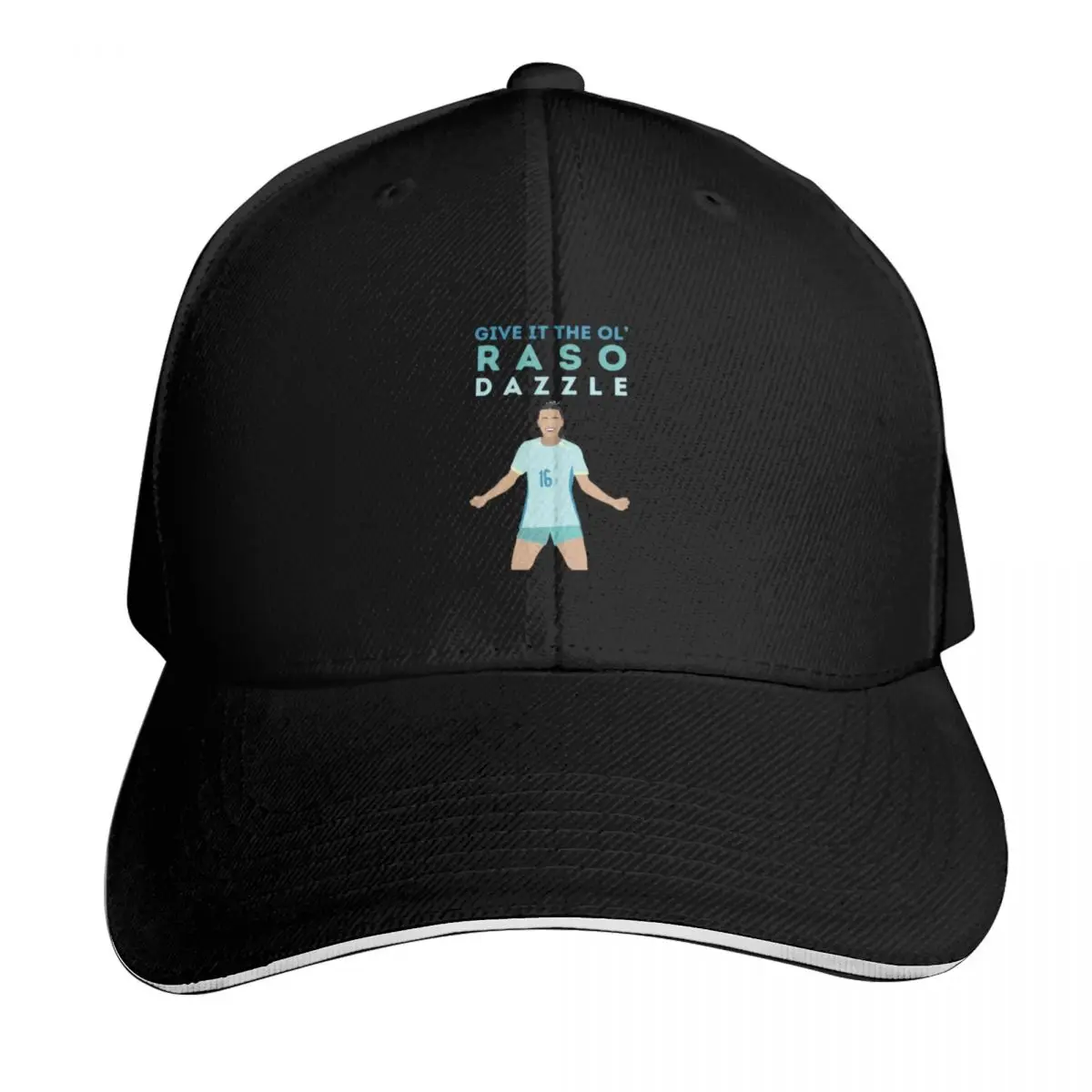 Hayley Raso Matildas Soccer Football Baseball Cap Six Panel Structured Crown Sun Protection UPF 50+ Breathable Mesh Back