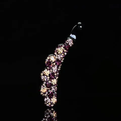 Korean high-end crystal banana clip vertical clip hairpin Korean hair accessories rhinestone large ponytail clip hairpin