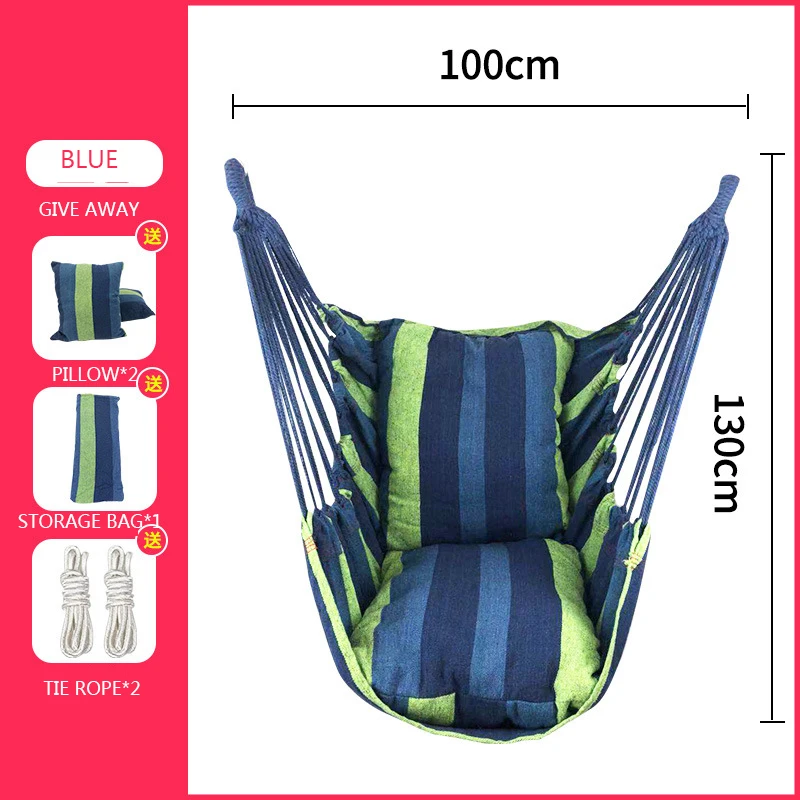 Indoor Single Cradle Swing Hanging Chair Portable Fashion Leisure Lazy Cushion Shoulder Chair Children Canvas Hammock