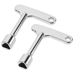 2 Pcs Trash Can Key Bins Spanner Utility Keys for Garbage Alloy Plumbers Tool Triangle Lock