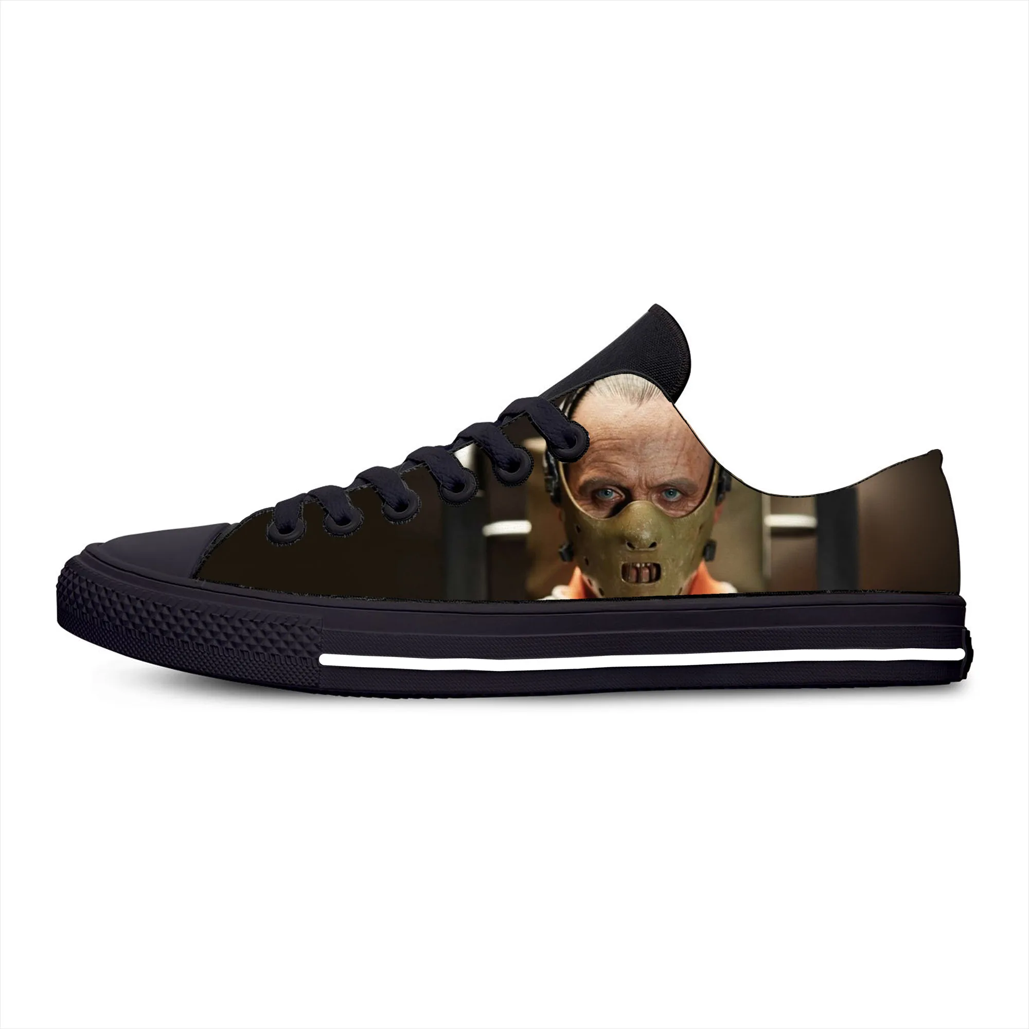 The Silence of The Lambs Hannibal Lecter Horror Casual Cloth Shoes Low Top Lightweight Breathable 3D Print Men Women Sneakers