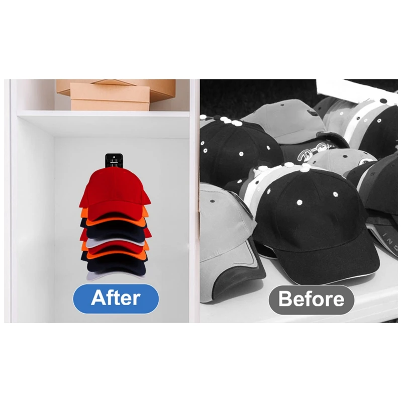 Hat Organizer For Baseball Caps, Hat Rack Adhesive Hat Hooks For Wall Holdup To Much Hats, Hat Storage Display