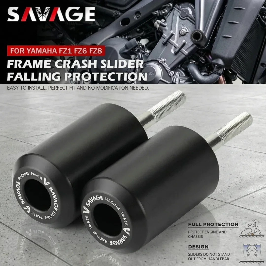 SAVAGE Frame Slider Crash Protectors for YAMAHA FZ1/FZ8 (FZ-1/FZ-8 N/S - Motorcycle Frame Protection