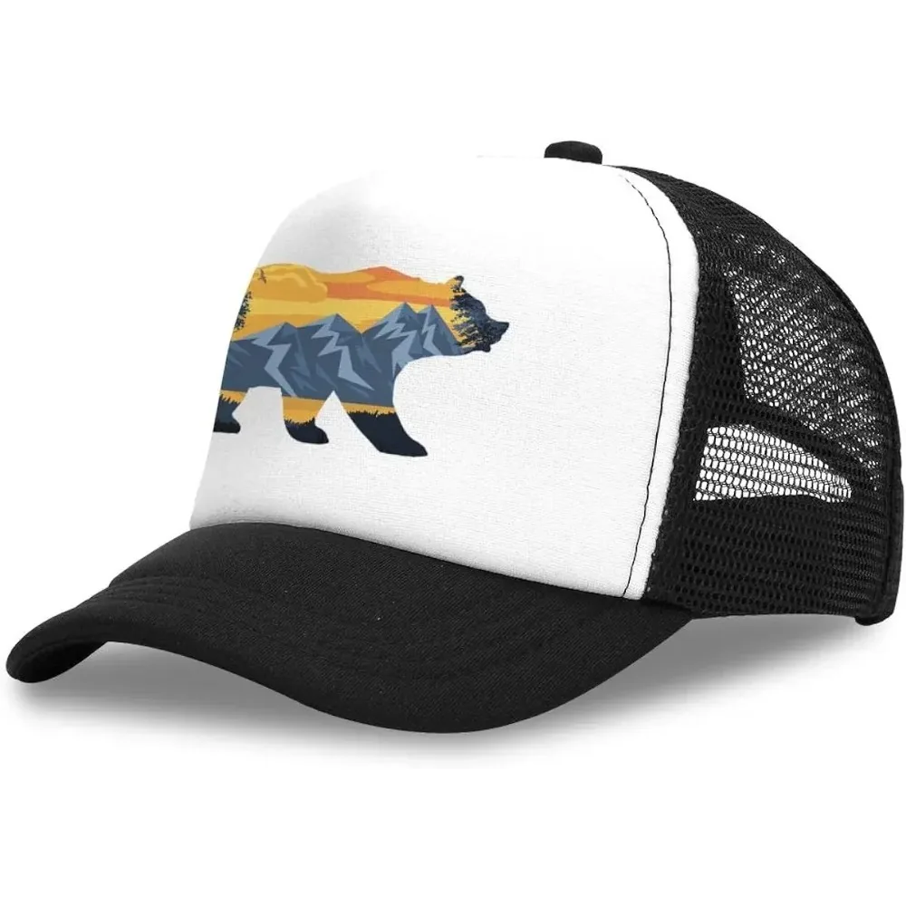 Bear Mountain Youth Adjustable Mesh Hats Baseball Trucker Cap for Boys and Girls