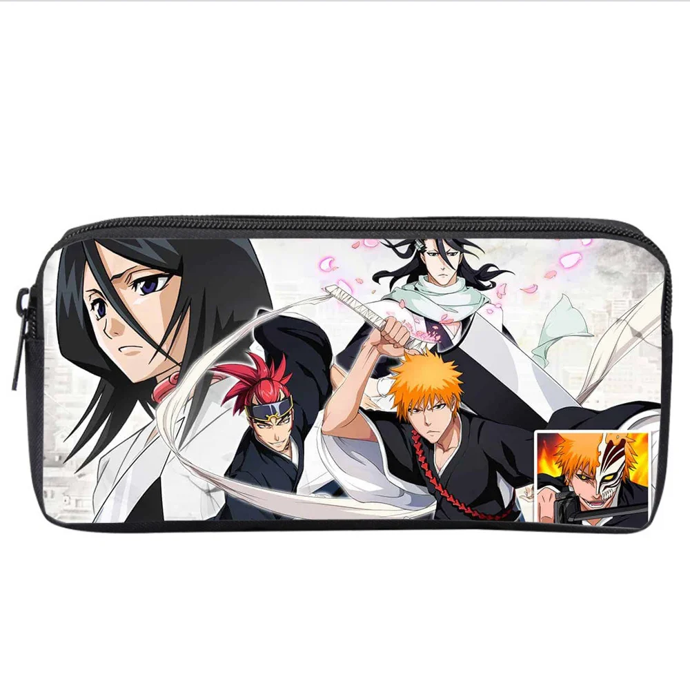 Vrouwen Make-Up Tas Anime Bleach Etui Jongens Meisjes Student Cartoon Potlood Tas Tiener Rits Handtas