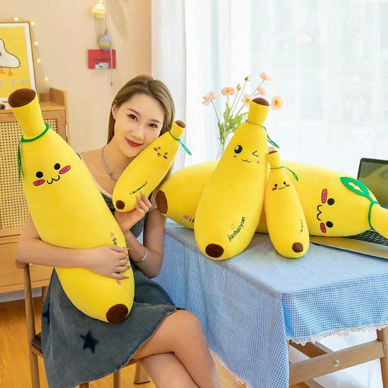 Brinquedo de pelúcia em forma de banana macio crianças boneca presente criativo bonecas de pelúcia para crianças e fãs item de presente ideal em brinquedos e hobbies