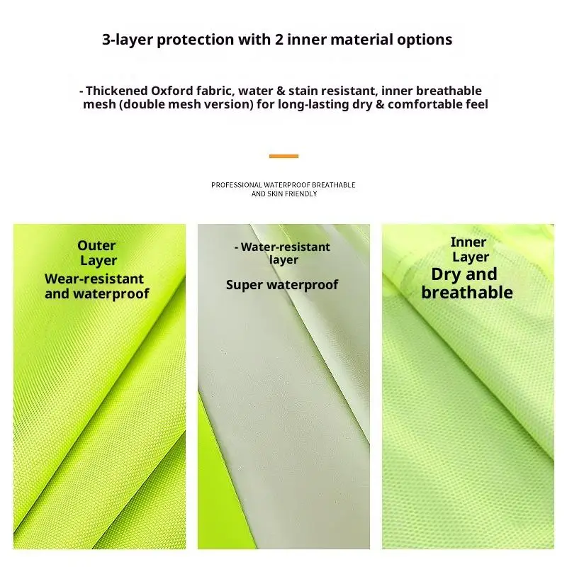 Reflective Raincoat Rain Pants Suit Personalization Patrol Split Safety Waterproof Poncho Rain Gear Raincoat Customized Logo