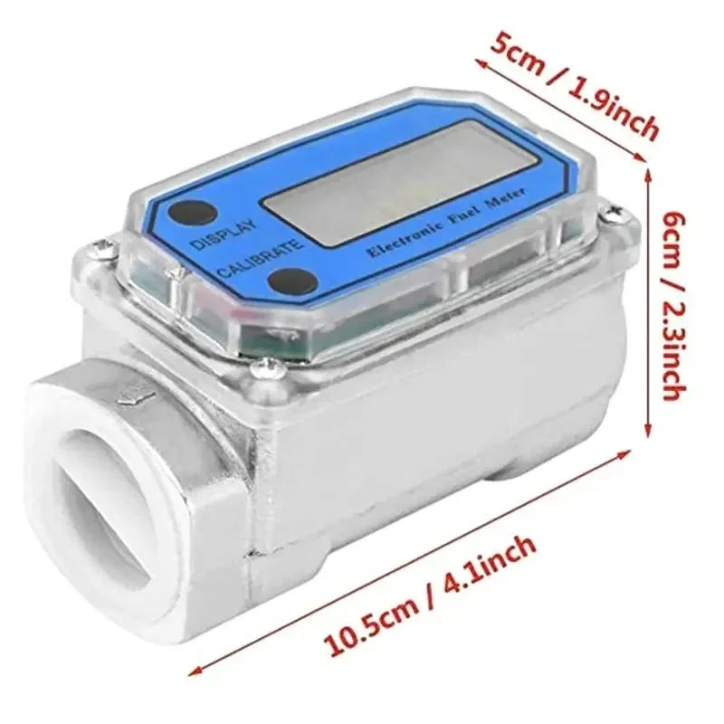 Digital Turbine Flow Meter Flowmeter Gauge Caudalimetro Electronic Flow Indicator Sensor Counter Petrol Fuel Plomeria Water DN25