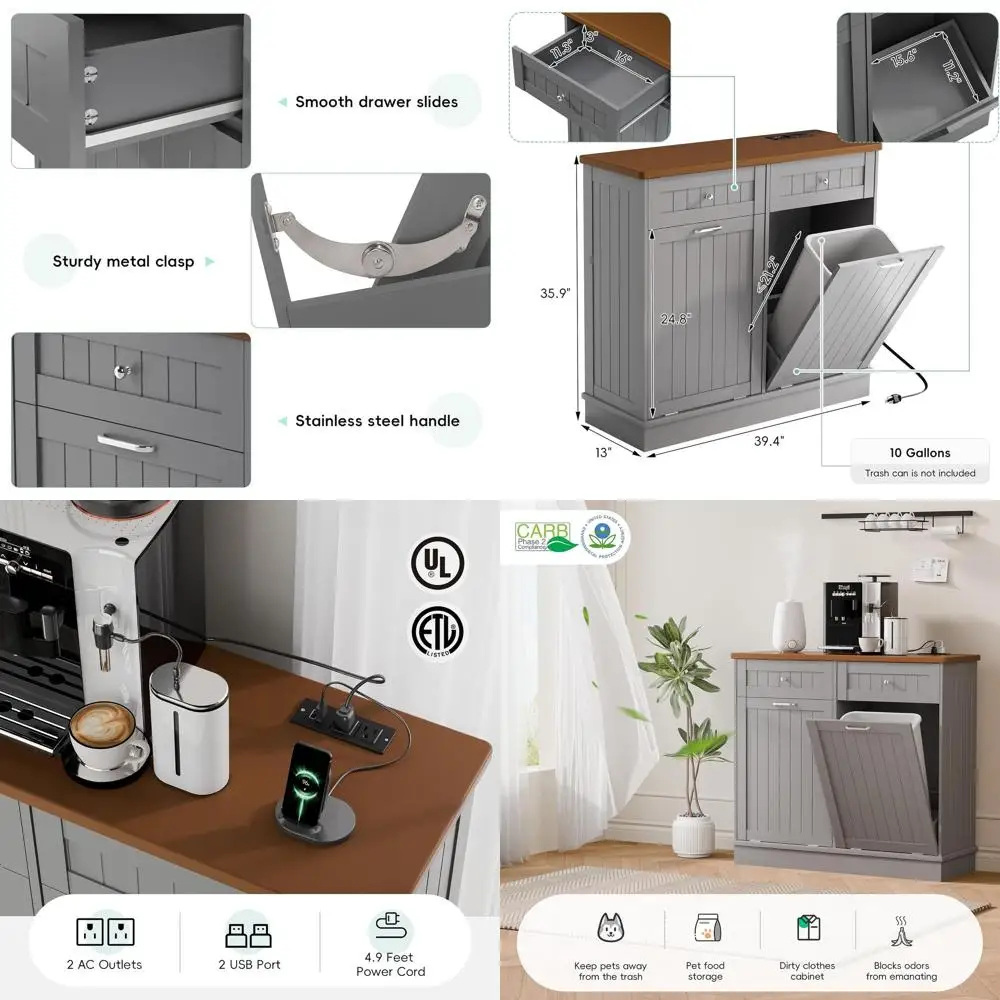 Dual-Bin Trash Cabi…