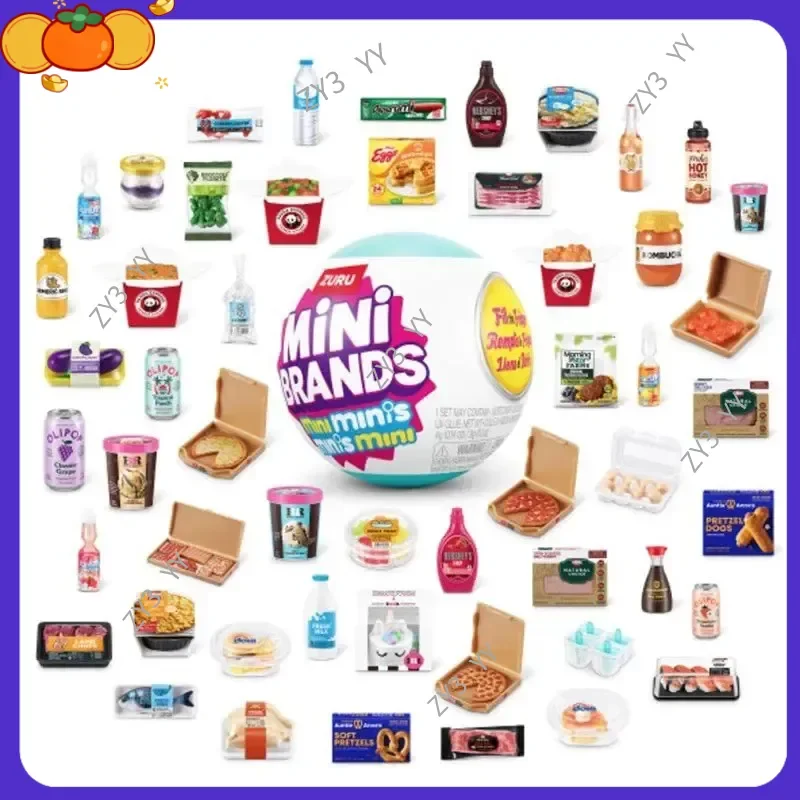 ตู้เย็นจิ๋ว Zuru Mini Fridge Ball ปี 2026 ขนาด 6 จุดตัดตามสเกล อาหารจิ๋วในกล่องสุ่ม ของตกแต่งฉากบ้านตุ๊กตา ตู้เย็นจิ๋ว ของประดับตกแต่งรูปอาหาร