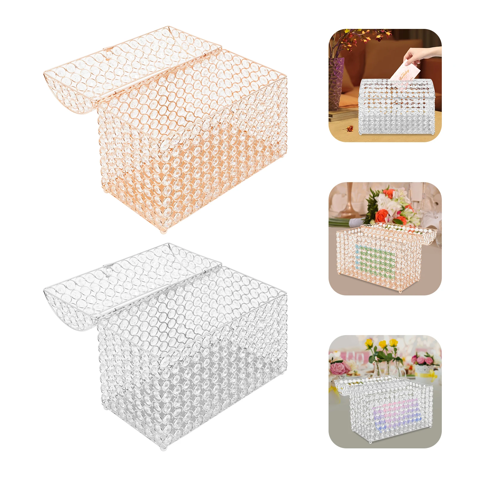 

Wedding Card Box Heart Lock Large Capacity Compact Size for Wedding Reception Engagement Anniversary Party