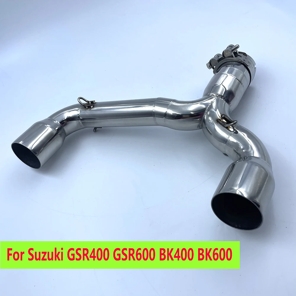 

High Quality Motorcycle Stainless Steel Middle Link Pipe BK400 600 Exhaust Muffler for suzuki GSR400 600
