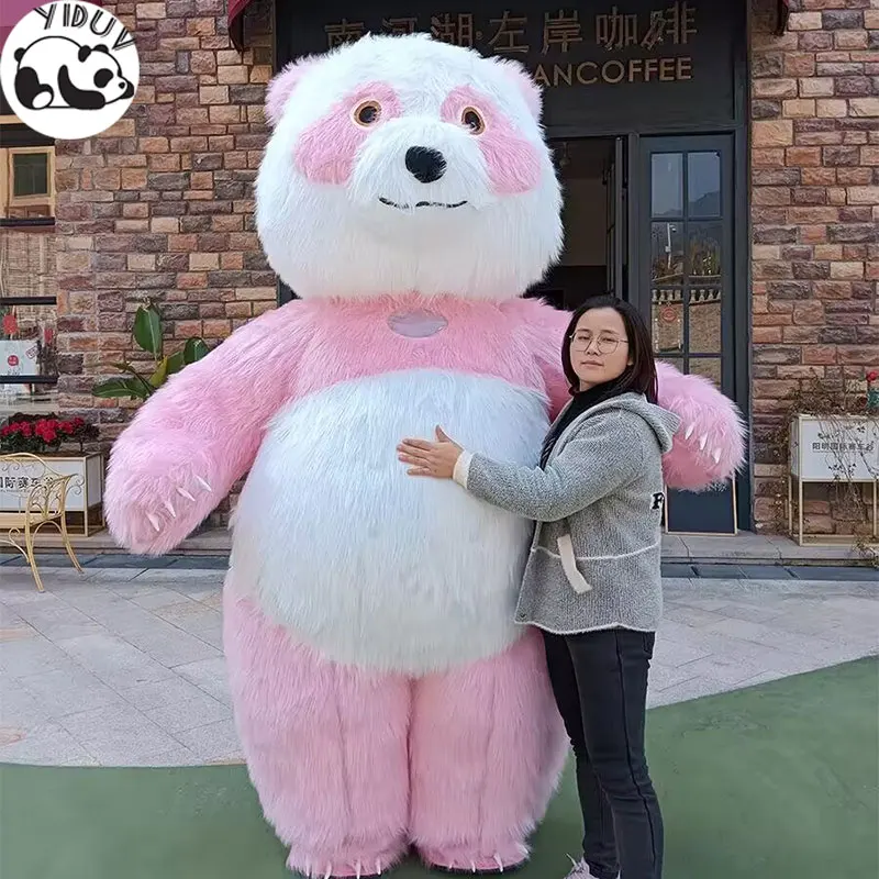 Disfraz inflable de oso Polar gigante para adultos, muñeco de dibujos animados de Panda, peluche marrón, mascota Cheburashka, conjunto inflable, Cosplay de Navidad