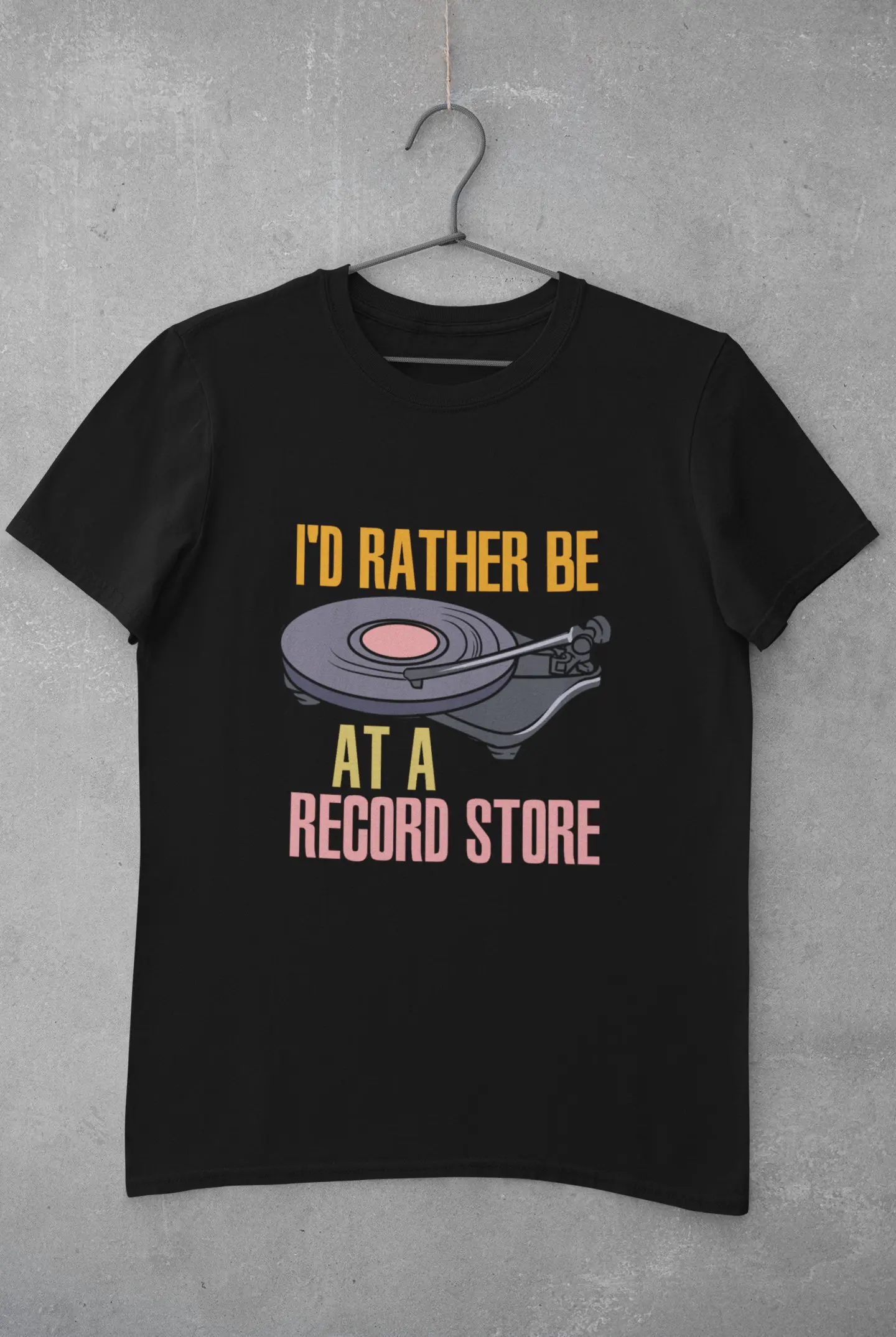 Vinyl Record T Shirt Retro Music Collector At A Store