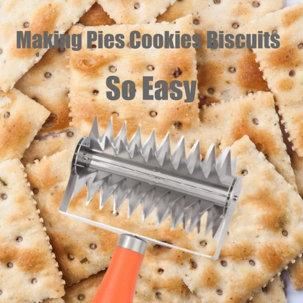 Creative Stainless Steel Pizza Roller Puncher Effort-saving Efficient Biscuits Needle Puncher Rust-proof Berry Crusher Dough