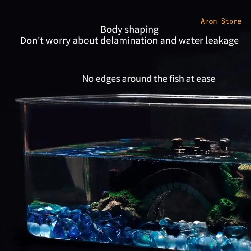 High Tabletop Fish Tanks for Axolotls Water Plant Easy Clean for Freshwater Fish Shrimp Salamanders H3CF