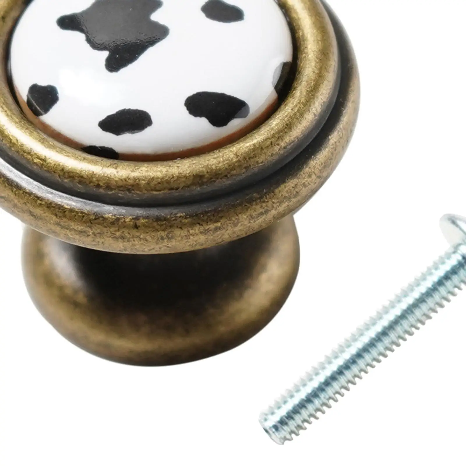 Mini Drawer Pull Door Handle Easy to Install Zinc Alloy Ceramic Vintage