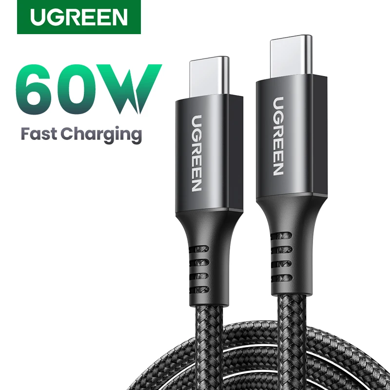 UGREEN 60W 100W USB Type C to USB C Fast Charging Cable for Macbook iPad Samsung Xiaomi USB Type C Fast Charger Cord 60W 100W