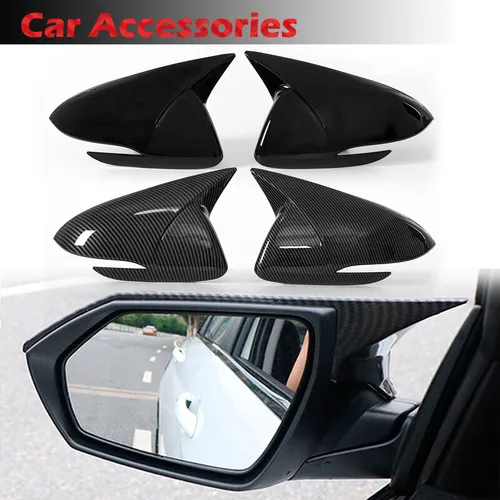 Imagen 1 del producto Cubierta de espejo retrovisor para Hyundai Elantra AD 2016-2020, negro/aspecto de fibra de carbono, tapa de espejo lateral, accesorios embellecedores para coche