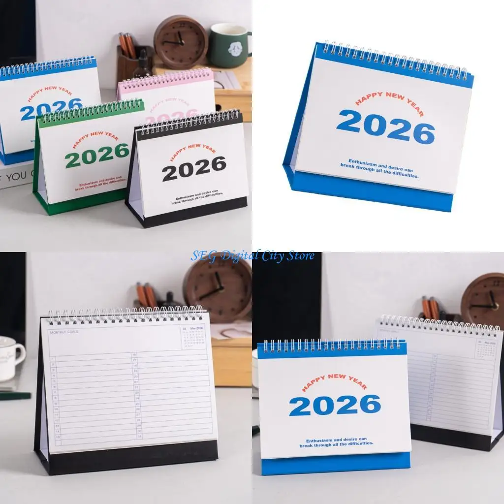 

U75B 2026 Desk Monthly Calendar Twin-Coil Binding Academic Calendar for Scheduling