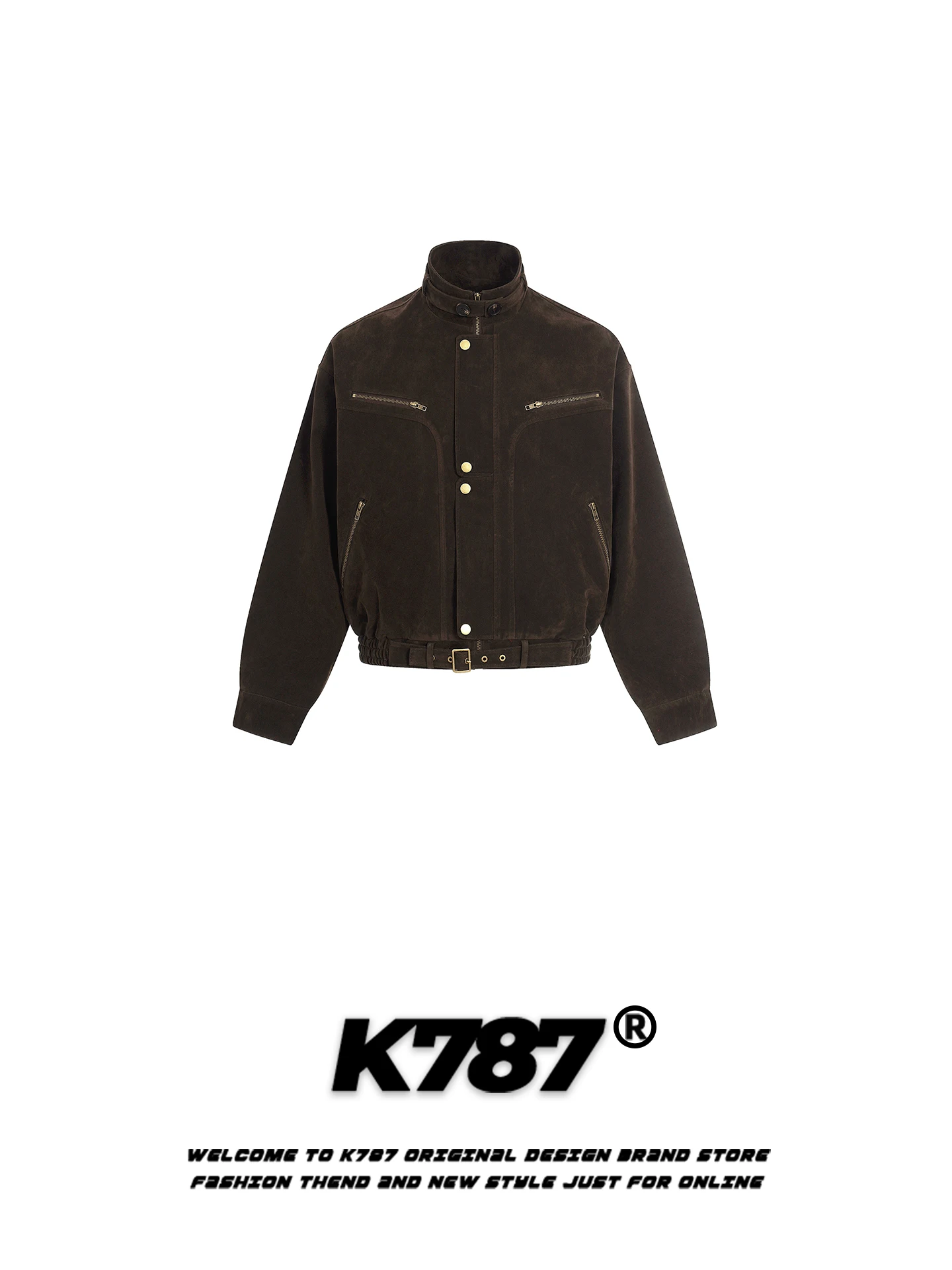 

Куртка-пилот K787 в американском ретро-стиле из замши с воротником, женская, на молнии, с дизайнерскими вставками, рабочая одежда, короткое пальто, молодежная, из полиэстера