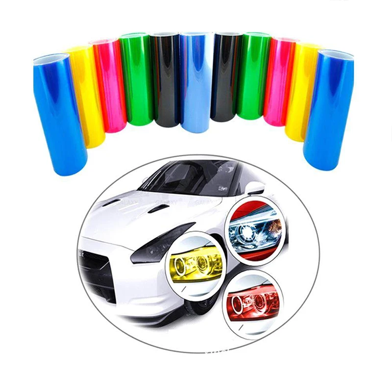 Car Stickers Multi-color Car Headlight Taillight Vinyl Sticker Decal Universal Tint Film Taillight Vinyl Fog Light Wrap 30x60cm