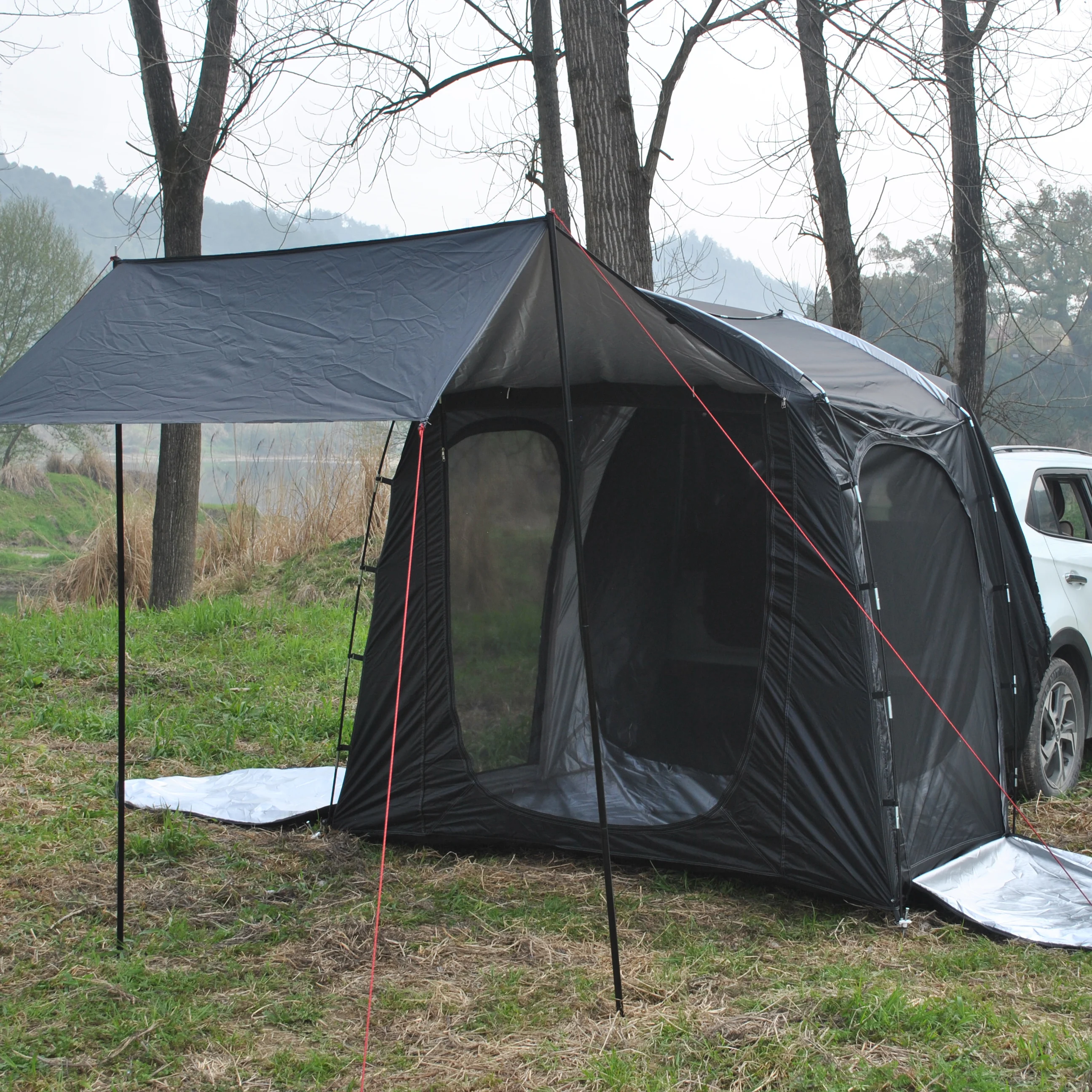 Multi-use Car Tent with Awning, 4 Person Car Rear Tent, Vehicle SUV Tent, Can Be Used without Car Tailgate Tent