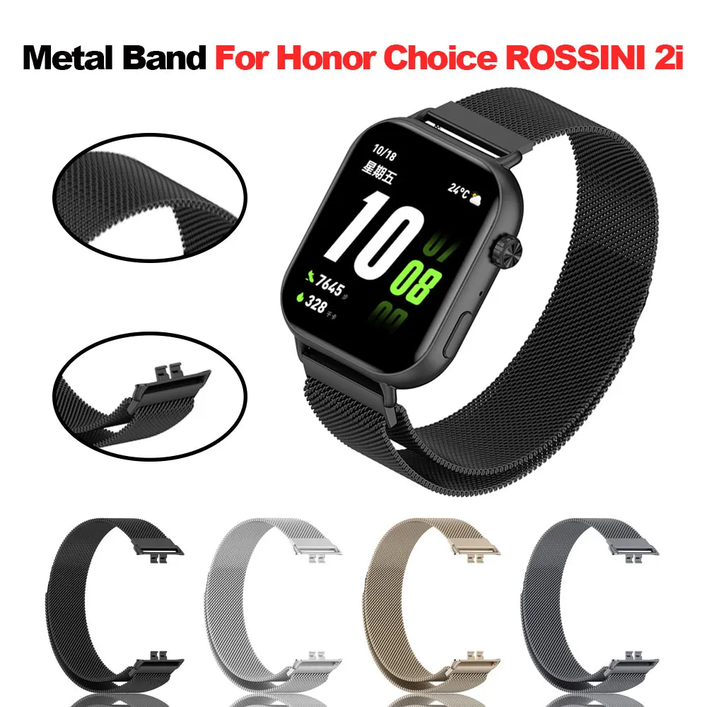 Pulseira Magnética para Relógio Honor Choice ROSSINI 2i, Bracelete de Aço Inoxidável com Laço Milanês para Honor Choice ROSSINI 2i