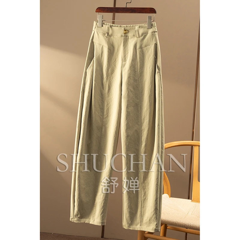 New 2025 Casual Casual Loose Solona Cotton High Waist Pants Women's 9U92  Pantalones Mujer Verano 2025 thin