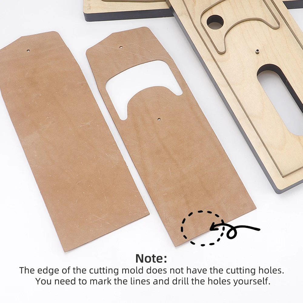 1Set Faux Leather Pen Bag Punching Cutting Molds, Durable High-Carbon Steel Sharp Molds, for DIY Hand-Cut Leather Handicrafts