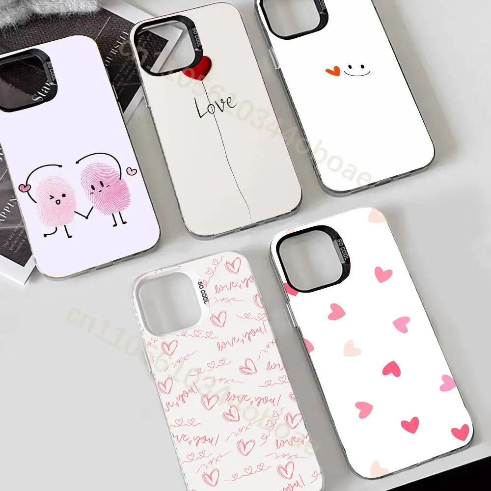 

Love Heart Phone Case For iPhone 17,16,15,14,13,12,11,Pro,Max,Plus Shockproof Cover