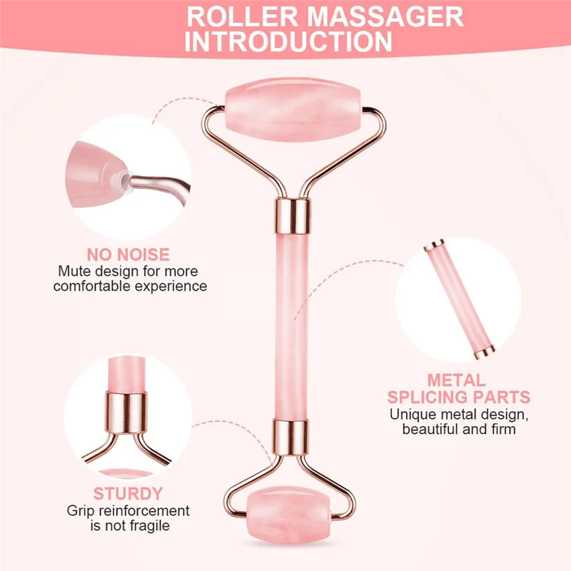 -A01R Jade Roller Set Facial Massage Tools For Reducing Puffiness And Improving Wrinkles