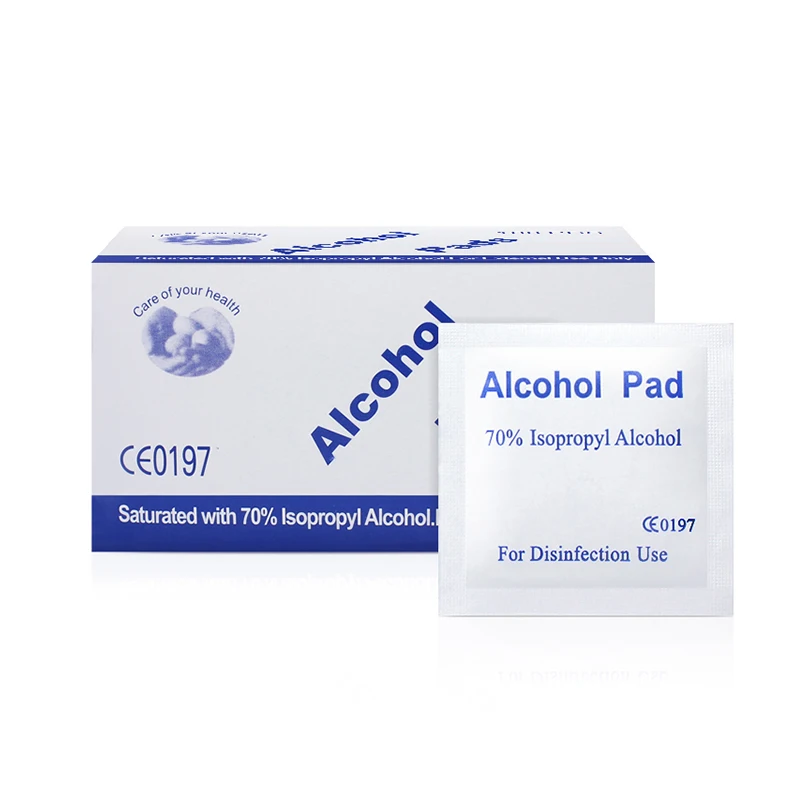 Alcohol Wipe Pads Jewelry Cell Phone Clean Nail Art Accessories Swap Prep Wet Wiping Antiseptic Cleaning Skin Care 100pcs/box