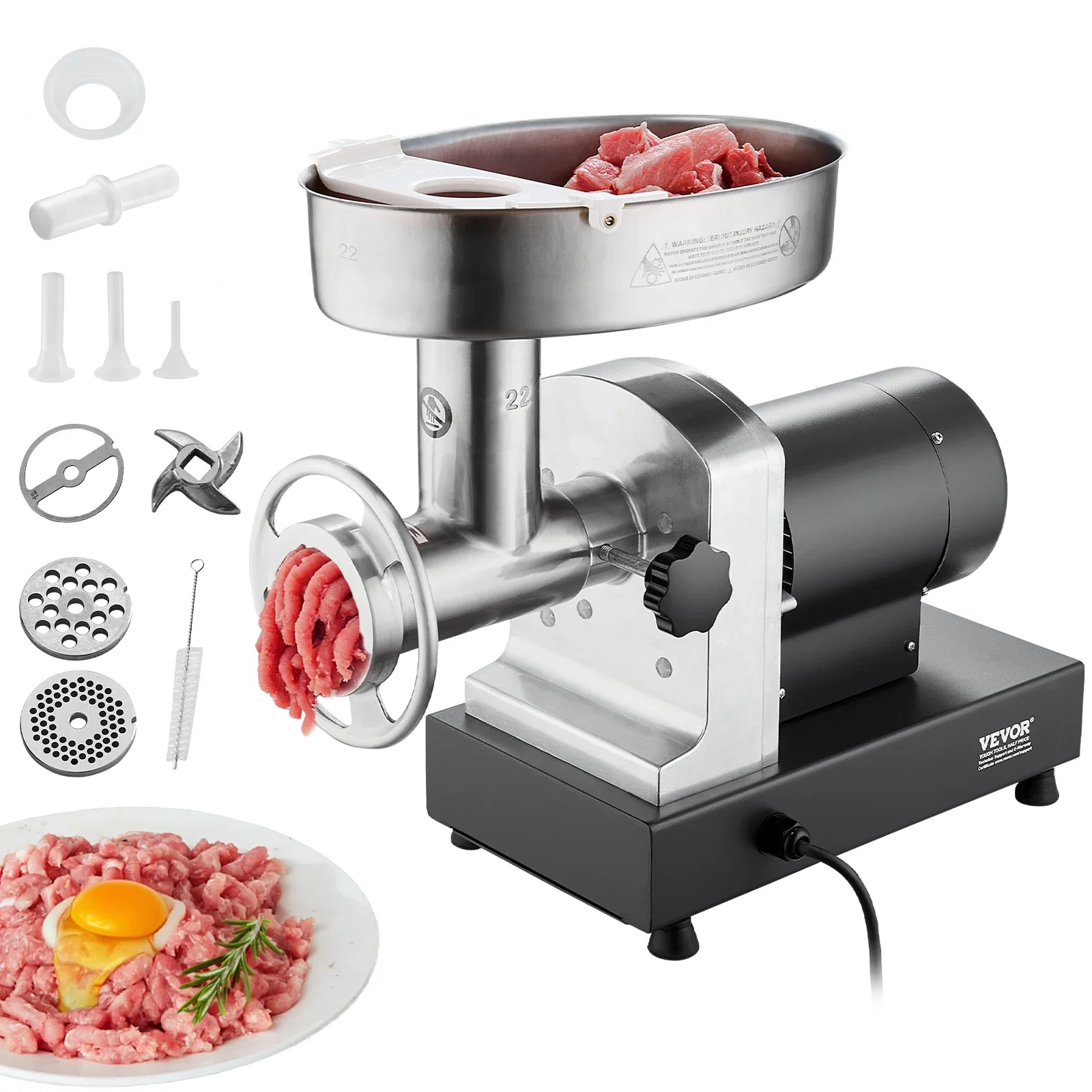 14 Lbs/Min Electric Meat Grinder Meat Mincer with Blade Grinding Plate Sausage Maker