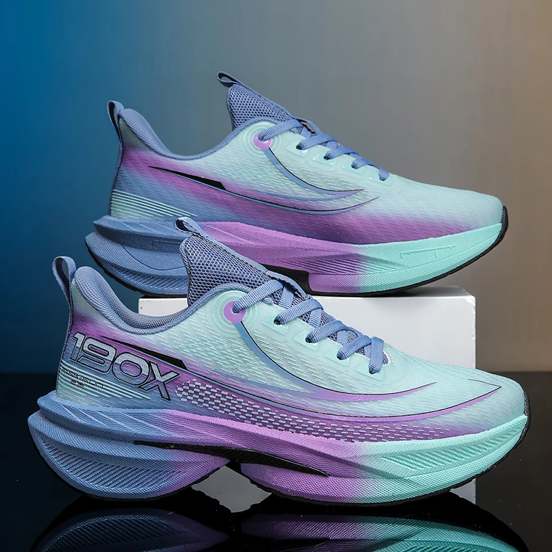 

Men Running Shoes Speciality Marathon Sports Breathable Lightweight Women's Carbon Plate Comfortable Nonskid Leisure Sneakers