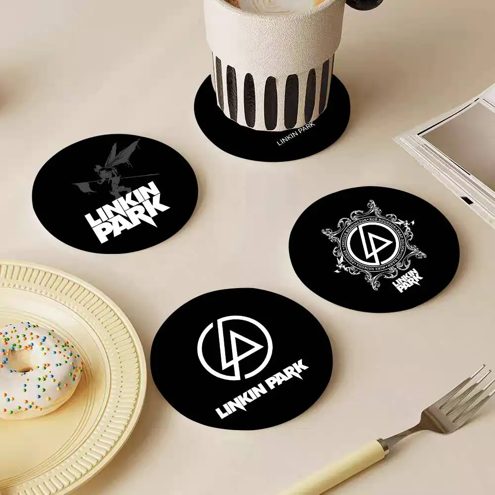 L-Linkin Band Park-S Round Wooden Coasters Suitable For Restaurants And Coffee Home Gift Choice Holidays