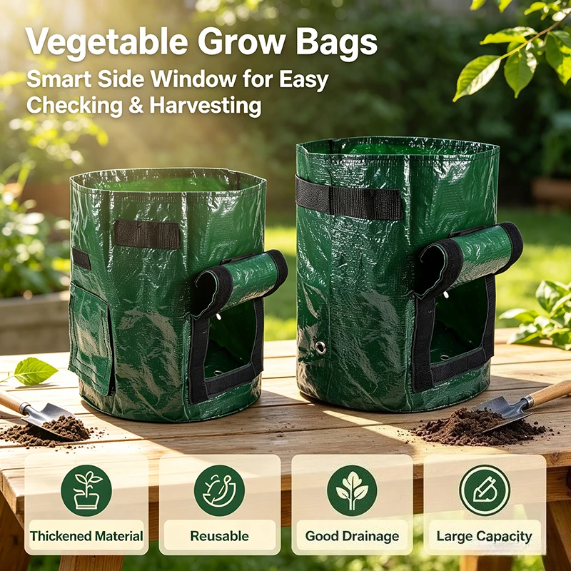 Potatoes Grow Bags 3/5/10 Gallon Gardening Plant Growing Bags for Potato Tomato Carrot & Other Vegetable Planter Container