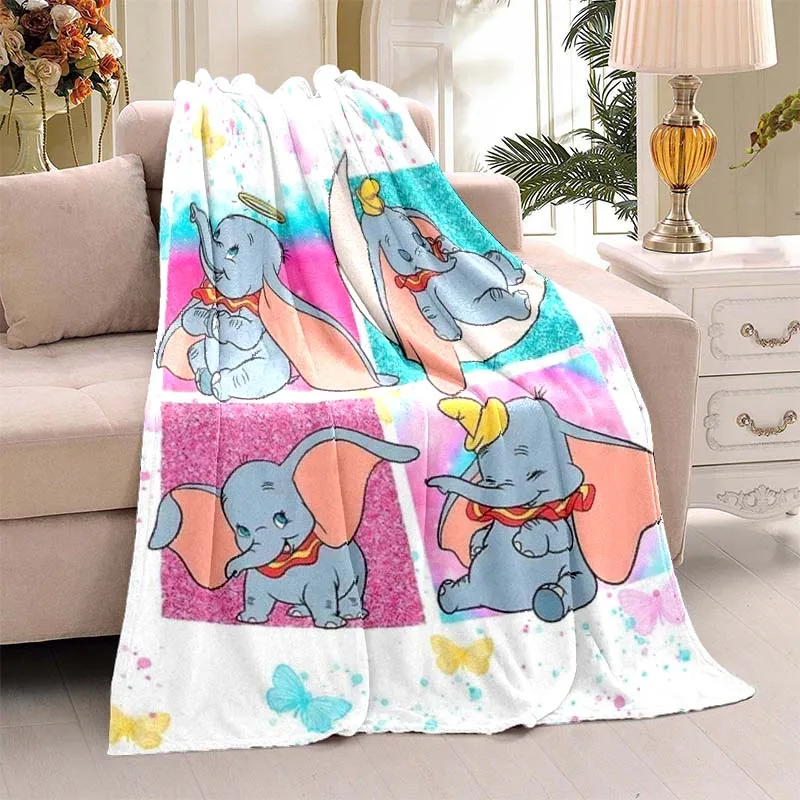 3D Printing DUMBO Cartoon Pattern Blanket Is Suitable for Sofa Cute Soft Flange Blanket Gifts