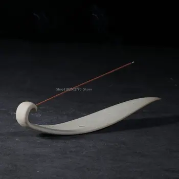 창의적인 세라믹 버드나무 잎 라인 인센스 플러그 베이스, DIY 홈 실내 인센스 기구, 다도 인센스 버너 액세서리