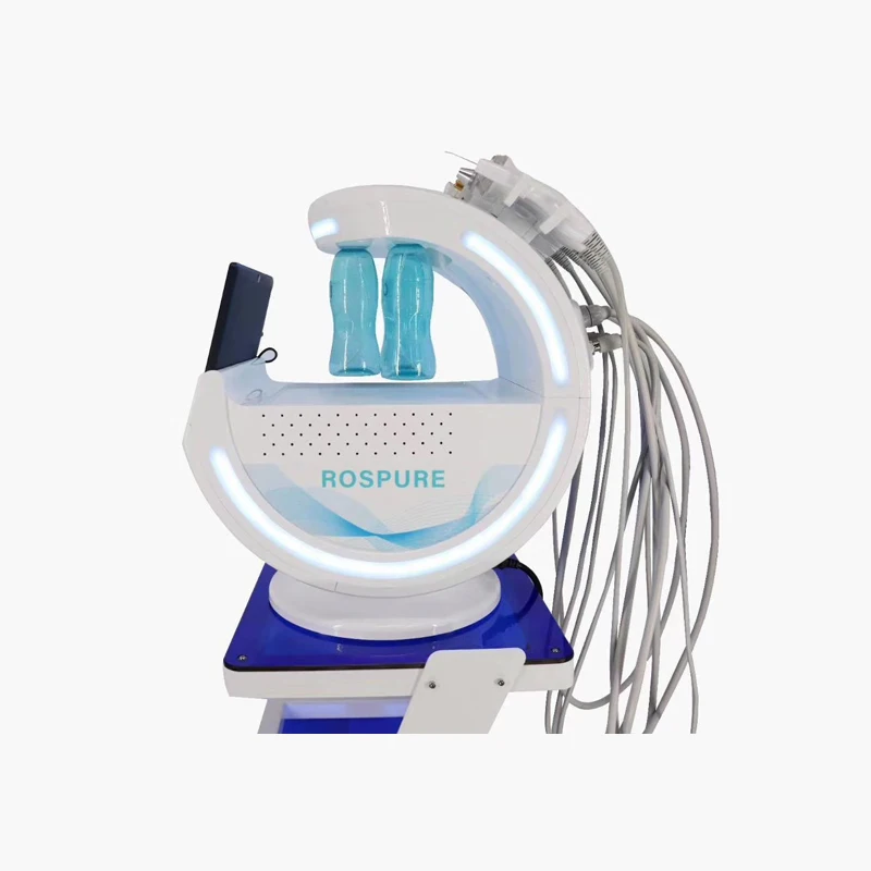 8 In 1 Frozen Repair Ion Bubble And Airbrush Machine Ultrasonic RF Smart Ice Blue II Skin Massage System Beauty Instrument